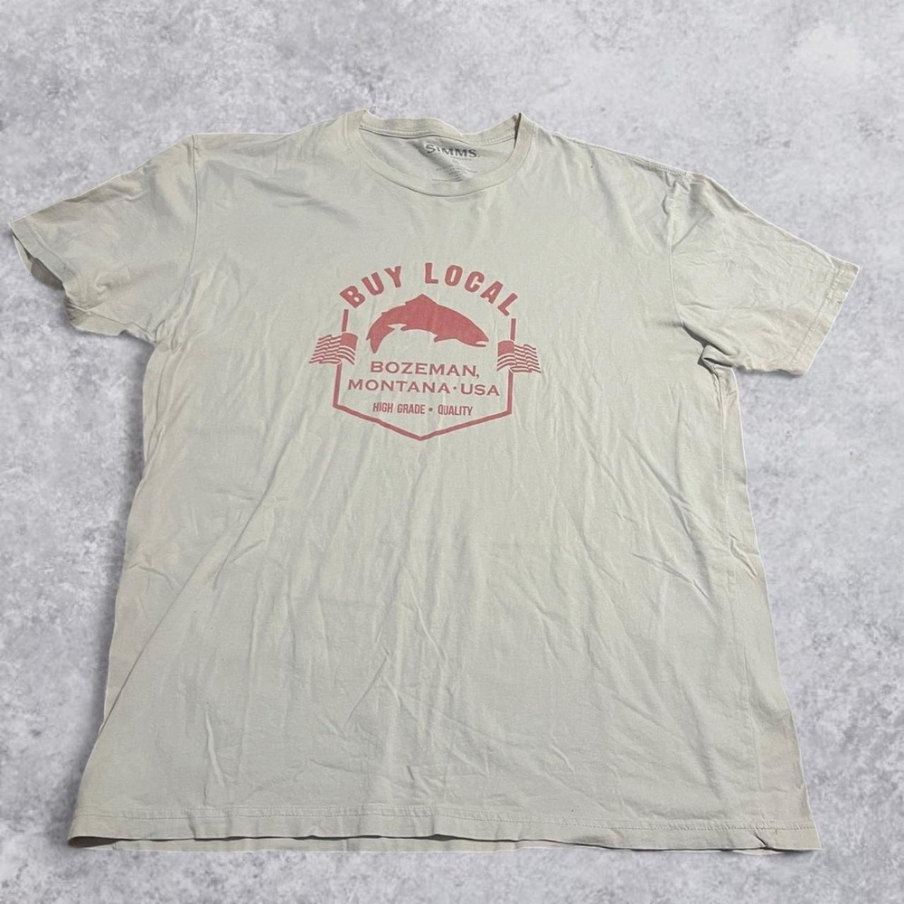 Simms Graphic T-Shirt Mens 2XL Cream White